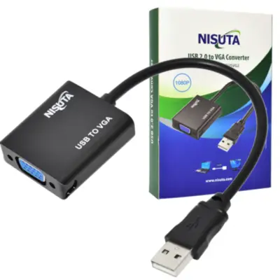 Detalles accesorios de Adaptador Conversor Usb Macho / Vga Hembra Nisuta Nscousvg2