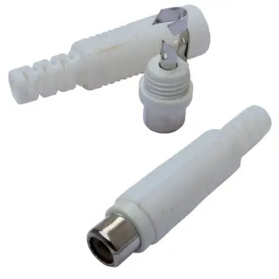 Detalles accesorios de Conector Ficha Rca Hembra Plastico Blanco Calidad Superior
