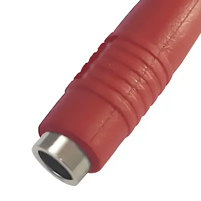Detalles accesorios de Ficha Banana Hembra Jack A Cable Rojo