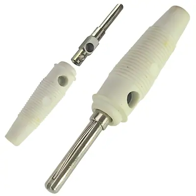 Detalles accesorios de Ficha Banana Plug Macho Con Tornillo Ban-Tg Blanco