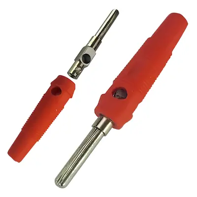 Detalles accesorios de Ficha Banana Plug Macho Con Tornillo Ban-Tg Rojo
