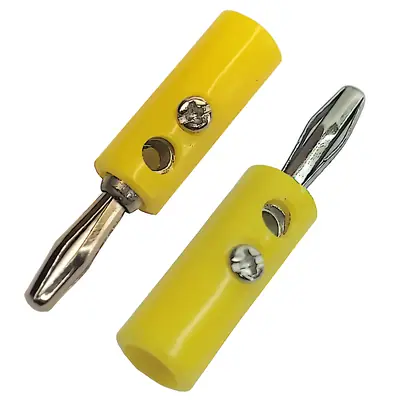 Detalles accesorios de Ficha Banana Plug Macho Con Tornillo Amarillo