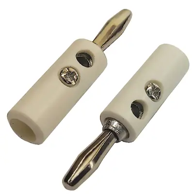 Detalles accesorios de Ficha Banana Plug Macho Con Tornillo Blanco
