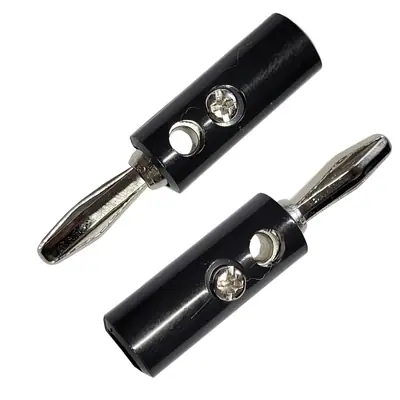 Detalles accesorios de Ficha Banana Plug Macho Con Tornillo Negro