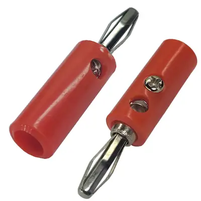 Detalles accesorios de Ficha Banana Plug Macho Con Tornillo Rojo