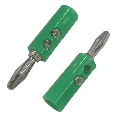 Detalles accesorios de Ficha Banana Plug Macho Con Tornillo Verde