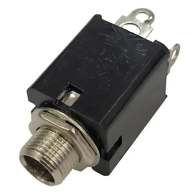 Conector Ficha Mono Jack 6,5 Hembra Plastico Chasis C/Corte Rosca