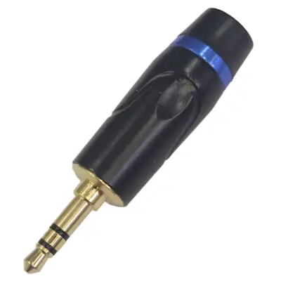 Conector Ficha Miniplug 3,5 Macho Estereo Arwen Exclusive Metal Negro