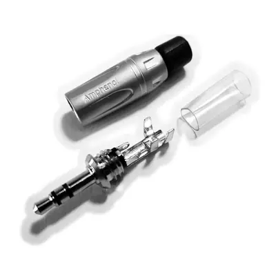 Detalles accesorios de Conector Ficha Miniplug 3,5 Macho Estereo Amphenol Metal Plata