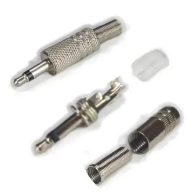 Detalles accesorios de Conector Ficha Miniplug 3,5 Macho Mono Metal Plata