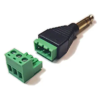 Vista lateral de Conector Ficha Estereo Plug 6,5 Macho A Bornera
