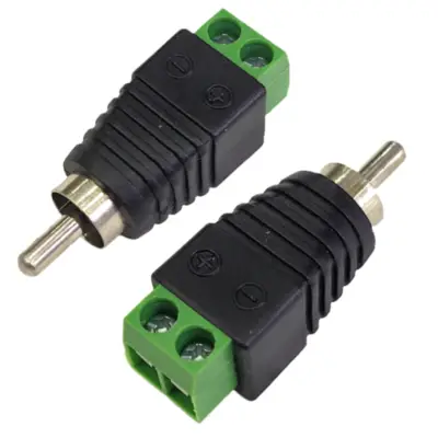Detalles accesorios de Conector Ficha Rca Macho Plug A Bornera