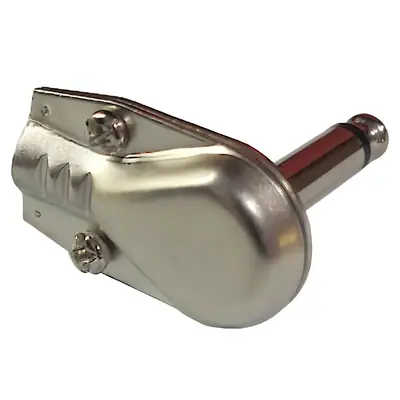 Vista lateral de Conector Ficha Mono Plug 6,5 Macho 90 Grados Metal