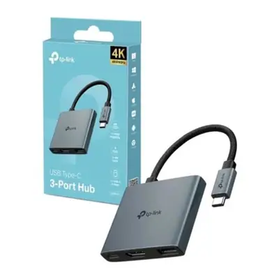 Vista lateral de Hub Usb C 3.0 3 Puertos 1Xhdmi / 1Xusb-A / 1Xusb-C (Pd 100 W) Tp-Link Uh3020C