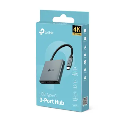 Detalles accesorios de Hub Usb C 3.0 3 Puertos 1Xhdmi / 1Xusb-A / 1Xusb-C (Pd 100 W) Tp-Link Uh3020C