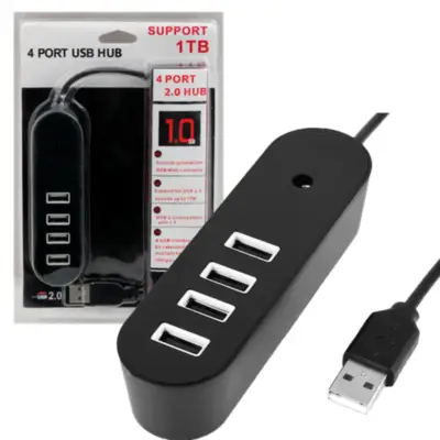 Detalles accesorios de Hub Usb A 2.0 4 Puertos Negro Belsic ASX352