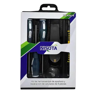 Detalles accesorios de Kit Herramientas 8 Piezas Reparacion Celular Nisuta Ns-K2516