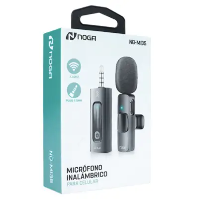 Detalles accesorios de Microfono Corbatero Inalambrico Con Ficha Miniplug 3,5Mm Noga