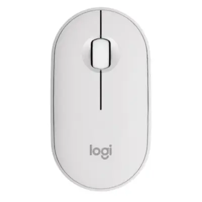 Vista lateral de Mouse Inalambrico Logitech M350 Pebble 2 Blanco
