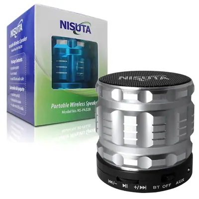 Vista lateral de Parlante Bluetooth 3 W Nisuta Nspa32B Plateado