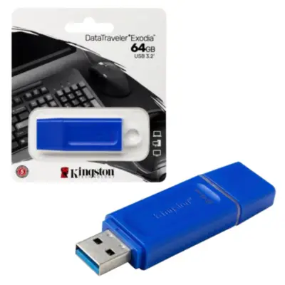 Detalles accesorios de Pendrive 64Gb Usb 3.2 Kingston Dtx Exodia Azul