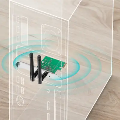 Detalles accesorios de Placa Red Pci-E Wifi N 300Mbps Tp-Link 2Ant 2Dbi Tl-Wn881Nd