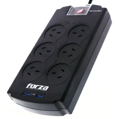 Protector De Tension 220V 2200W Forza Fvp-602USB-A 6 tomas