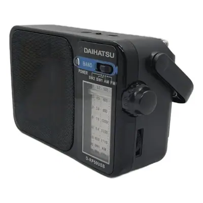 Vista lateral de Radio Am/Fm Daihatsu D-Rp50 Usb Recargable / Pila