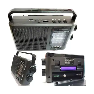 Detalles accesorios de Radio Am/Fm Daihatsu D-Rp61 Usb/Pila + Recargable Bluetooth Mp3