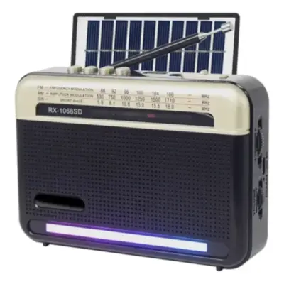 Vista lateral de Radio Am/Fm Daihatsu D-RP60PRO Usb Recargable Bluetooth Mp3 Panel Solar
