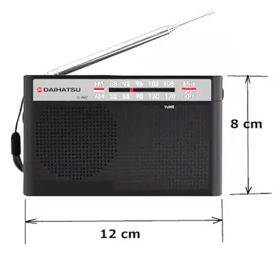 Vista lateral de Radio Portatil Am/Fm Daihatsu D-Rk2 2 Pilas Aa