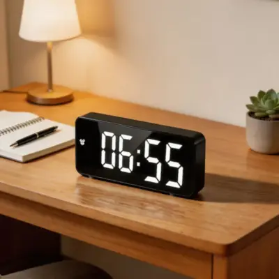 Vista lateral de Reloj Despertador Digital Led GH-0712L