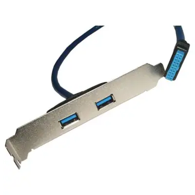 Vista lateral de Placa Slot Trasero Usb 3.0 Con 2 Salidas Nisuta Ns-Slusb3