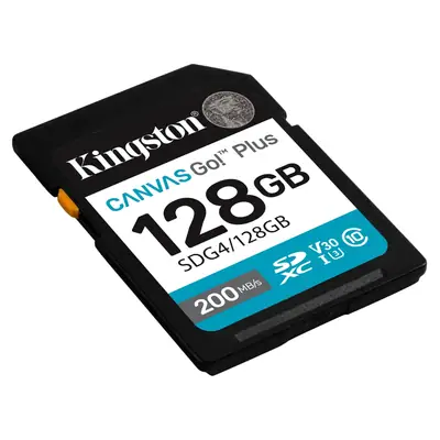 Memoria SD 128Gb Kingston Canvas Go Plus SDXC Gen4 C10 UHS-I U3 V30 200MB/s