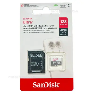 Detalles accesorios de Memoria Micro Sd 128Gb Sandisk Ultra CL10 C/Adaptador 100 Mb/S