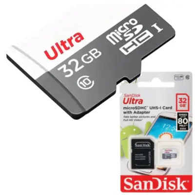Detalles accesorios de Memoria MicroSD 32Gb Sandisk Ultra CL10 C/Adaptador 100 Mb/S