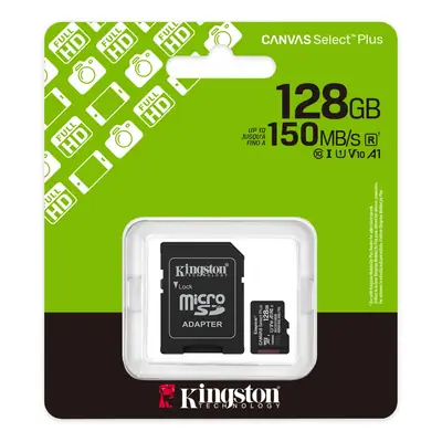 Detalles accesorios de Memoria Micro Sd 128Gb Kingston Cl10 Canvas Select Plus V10 C/Adaptador 100 Mb/S