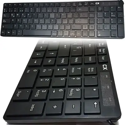 Detalles accesorios de Teclado Usb Cx En Espanol Negro Wk718 Teclas Planas Tipo Notebook