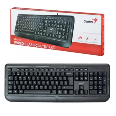 Detalles accesorios de Teclado Usb Genius En Espanol Negro Kb-118 II