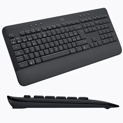 Vista lateral de Teclado Bluetooth + Inalambrico Logitech Signature K650 Espanol Graphite