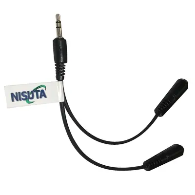 Divisor Splitter Miniplug 3,5 Estereo Macho A 2 Miniplug 3,5 Estereo Ficha Compacta
