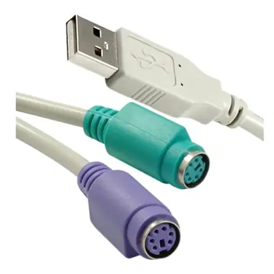 Vista lateral de Cable Usb A 2.0 Macho / Ps2 Adaptador Para Mouse Y Teclado