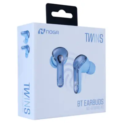 Detalles accesorios de Auricular Inalambrico Noga Btwins 48 Bluetooth Celeste