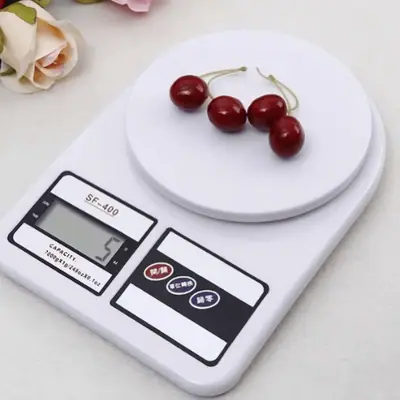 Vista lateral de Balanza digital de cocina hasta 10 kg