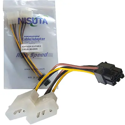 Detalles accesorios de Cable Power Molex Machx2 A Pci-E 6 Pin Nisuta