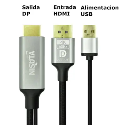 Detalles accesorios de Cable Conversor Hdmi Macho / DP Macho 1,8 mts