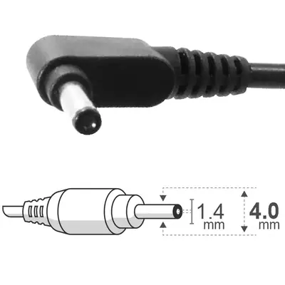 Vista lateral de Fuente 19 V 3,42 A Belsic 24138 Cargador P/Notebook Ficha 4,0 X 1,35 Mm
