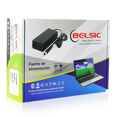 Detalles accesorios de Fuente 19 V 4,74 A Belsic 24164 Cargador P/Notebook Ficha 7,4 X 5,0 Mm C/Pin Interior