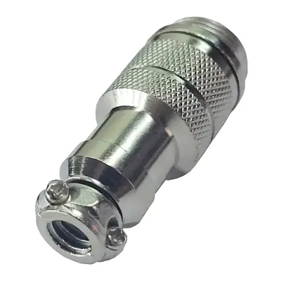 Vista lateral de Ficha Conector Gx16 8 Pines Macho Aviacion A Cable