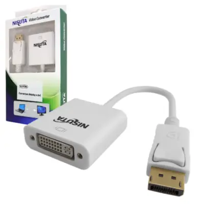 Detalles accesorios de Adaptador Conversor Displayport Macho / Dvi Hembra Nisuta Nsdpdvbl